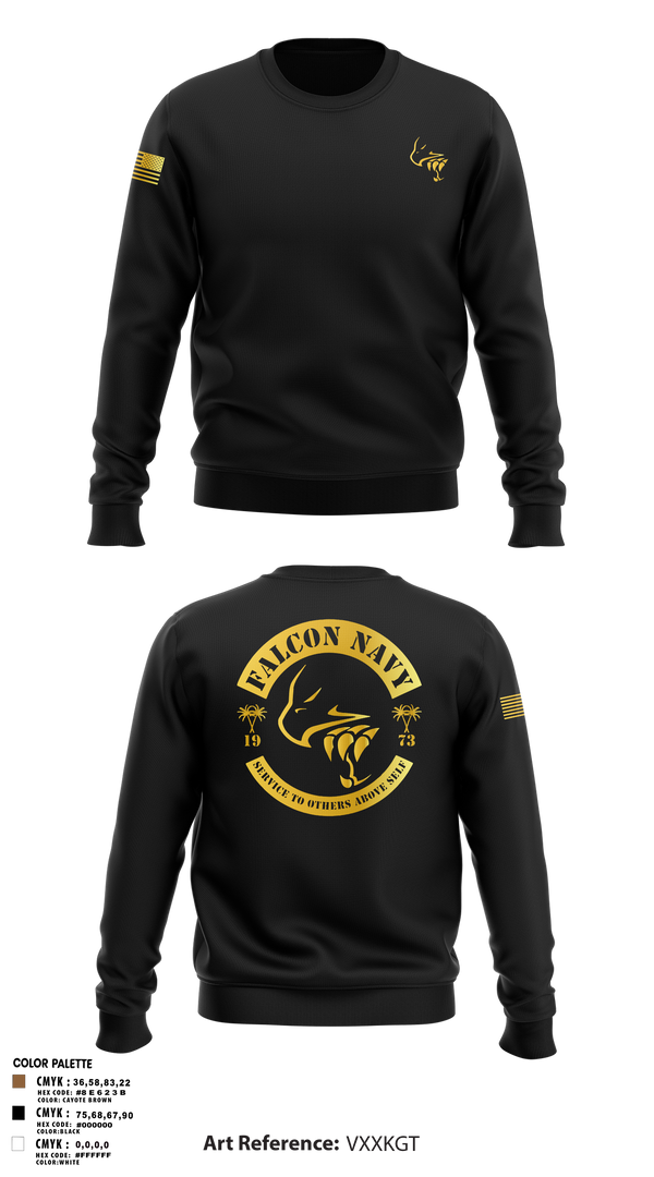 Crew Neck Sweatshirt, Falcon Navy, , Teamtime, Team time, sublimation, custom sports apparel, team uniforms, spirit wear, spiritwear, sports uniforms, custom shirts, team store, custom team store, fundraiser sports, apparel fundraiser