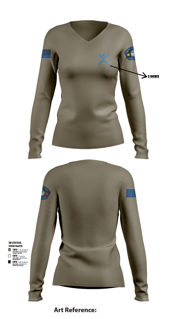 Womens Long Sleeve Vneck Shirt, Monterey  Park, , Teamtime, Team time, sublimation, custom sports apparel, team uniforms, spirit wear, spiritwear, sports uniforms, custom shirts, team store, custom team store, fundraiser sports, apparel fundraiser