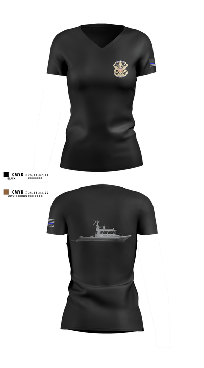 Marine Patrol Unit Women's Short Sleeve V-neck Shirt - 1