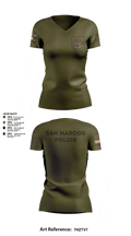 San Marcos Police Drone Unit 43960495 Women's Short Sleeve V-neck Shirt - 12