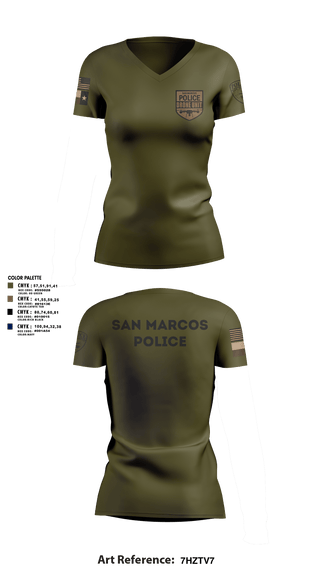 Womens Short Sleeve Vneck Shirt, San Marcos Police Drone Unit, Police, Teamtime, Team time, sublimation, custom sports apparel, team uniforms, spirit wear, spiritwear, sports uniforms, custom shirts, team store, custom team store, fundraiser sports, apparel fundraiser