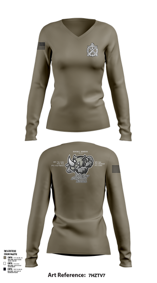 Womens Long Sleeve Vneck Shirt, Rocket Rhinos, , Teamtime, Team time, sublimation, custom sports apparel, team uniforms, spirit wear, spiritwear, sports uniforms, custom shirts, team store, custom team store, fundraiser sports, apparel fundraiser