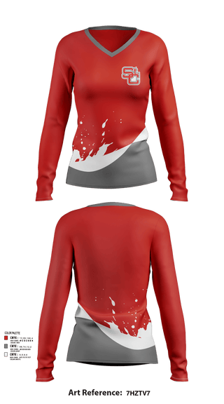 Womens Long Sleeve Vneck Shirt, 20, Spirit Store, Teamtime, Team time, sublimation, custom sports apparel, team uniforms, spirit wear, spiritwear, sports uniforms, custom shirts, team store, custom team store, fundraiser sports, apparel fundraiser