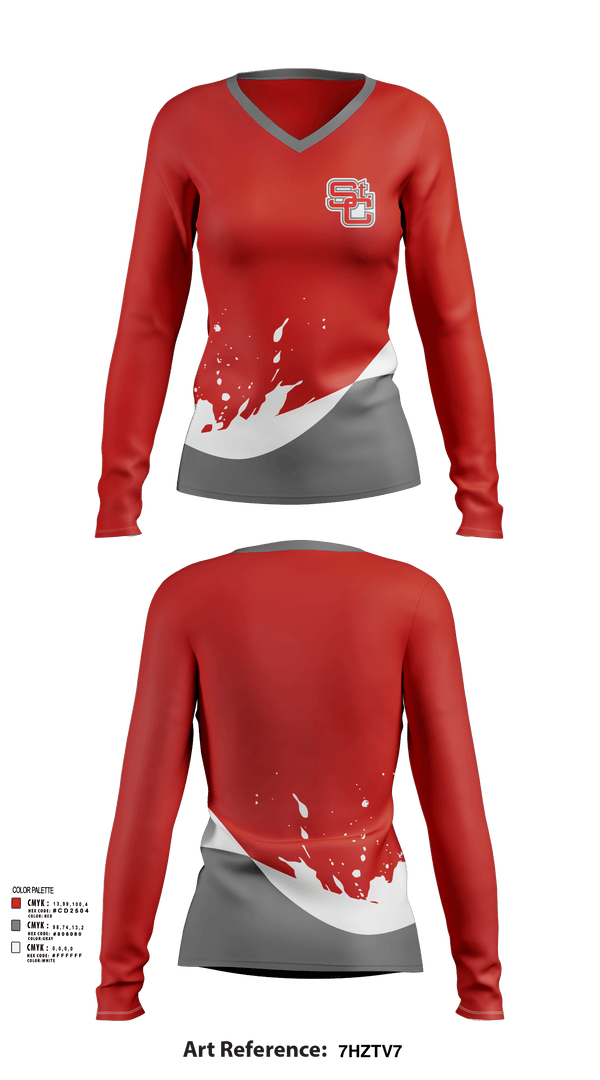 Womens Long Sleeve Vneck Shirt, 20, Spirit Store, Teamtime, Team time, sublimation, custom sports apparel, team uniforms, spirit wear, spiritwear, sports uniforms, custom shirts, team store, custom team store, fundraiser sports, apparel fundraiser