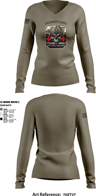 Womens Long Sleeve Vneck Shirt, 7248th MSU, , Teamtime, Team time, sublimation, custom sports apparel, team uniforms, spirit wear, spiritwear, sports uniforms, custom shirts, team store, custom team store, fundraiser sports, apparel fundraiser
