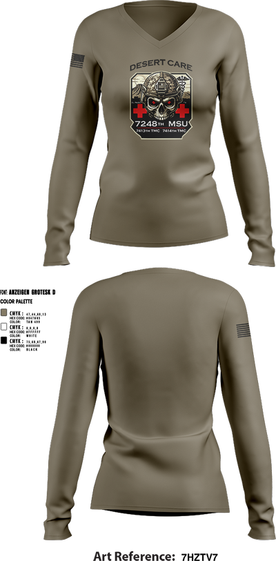 7248th MSU 46326477 Women's Long Sleeve V-neck Shirt - 2