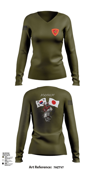 Womens Long Sleeve Vneck Shirt, 3/11 Mayhem, , Teamtime, Team time, sublimation, custom sports apparel, team uniforms, spirit wear, spiritwear, sports uniforms, custom shirts, team store, custom team store, fundraiser sports, apparel fundraiser