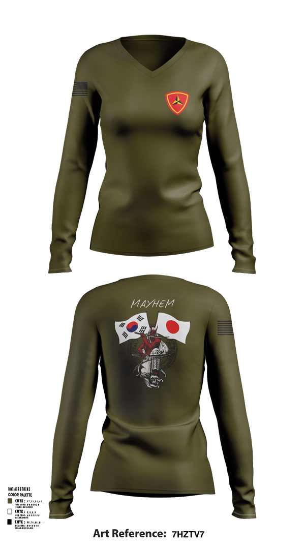 Womens Long Sleeve Vneck Shirt, 3/11 Mayhem, , Teamtime, Team time, sublimation, custom sports apparel, team uniforms, spirit wear, spiritwear, sports uniforms, custom shirts, team store, custom team store, fundraiser sports, apparel fundraiser