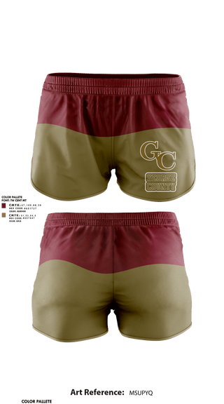 Womens Shorts, George County Middle School Track and Field, Track & Field, Teamtime, Team time, sublimation, custom sports apparel, team uniforms, spirit wear, spiritwear, sports uniforms, custom shirts, team store, custom team store, fundraiser sports, apparel fundraiser