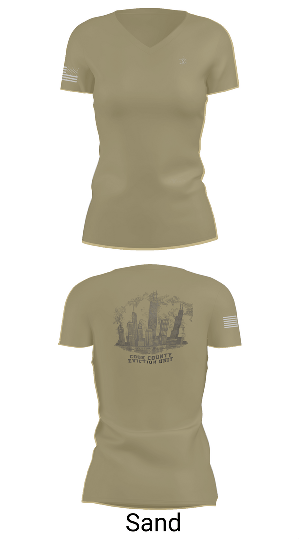 Womens Short Sleeve Vneck Shirt, Cook County Sheriff’s Department, , Teamtime, Team time, sublimation, custom sports apparel, team uniforms, spirit wear, spiritwear, sports uniforms, custom shirts, team store, custom team store, fundraiser sports, apparel fundraiser