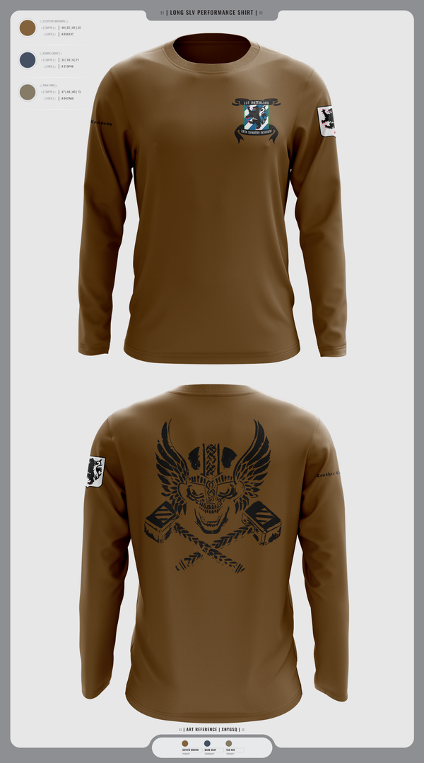 Long Sleeve Performance Shirt, 1-28 Infantry battalion, , Teamtime, Team time, sublimation, custom sports apparel, team uniforms, spirit wear, spiritwear, sports uniforms, custom shirts, team store, custom team store, fundraiser sports, apparel fundraiser