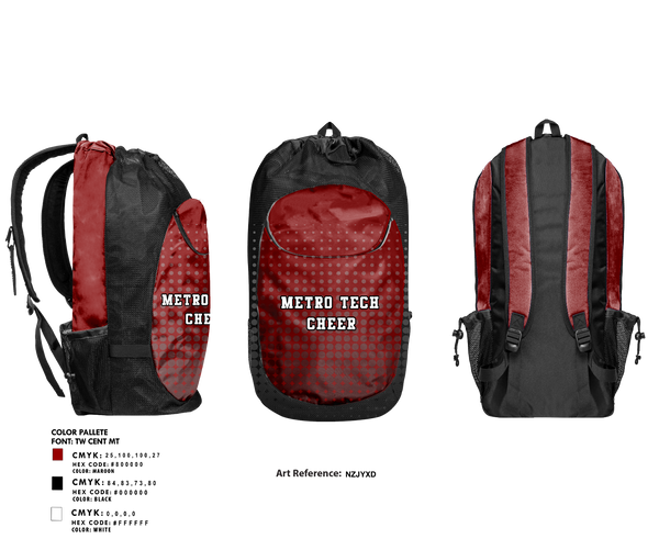 Gear Bag, Metro Tech Cheer, Cheer, Teamtime, Team time, sublimation, custom sports apparel, team uniforms, spirit wear, spiritwear, sports uniforms, custom shirts, team store, custom team store, fundraiser sports, apparel fundraiser