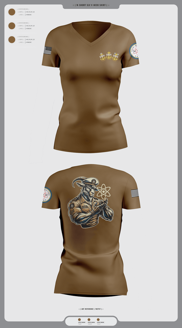 Womens Short Sleeve Vneck Shirt, NAVAL REACTORS, Navy, Teamtime, Team time, sublimation, custom sports apparel, team uniforms, spirit wear, spiritwear, sports uniforms, custom shirts, team store, custom team store, fundraiser sports, apparel fundraiser