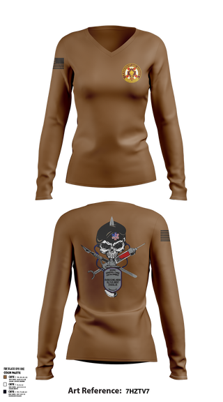Womens Long Sleeve Vneck Shirt, 382nd Minimal Care Detachment, Army, Teamtime, Team time, sublimation, custom sports apparel, team uniforms, spirit wear, spiritwear, sports uniforms, custom shirts, team store, custom team store, fundraiser sports, apparel fundraiser
