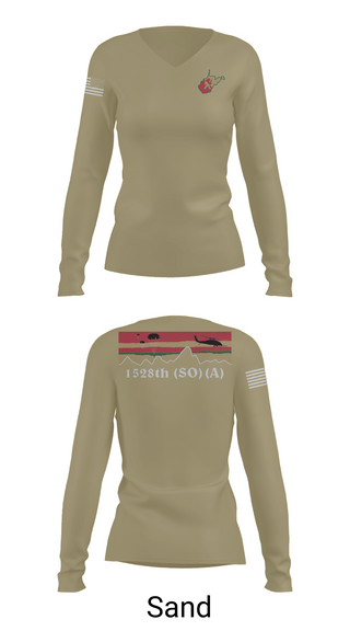Womens Long Sleeve Vneck Shirt, 1528th FSC (SO) (A), , Teamtime, Team time, sublimation, custom sports apparel, team uniforms, spirit wear, spiritwear, sports uniforms, custom shirts, team store, custom team store, fundraiser sports, apparel fundraiser