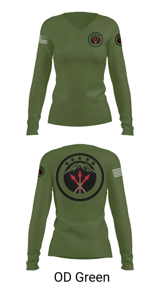 Womens Long Sleeve Vneck Shirt, 593rd esc, , Teamtime, Team time, sublimation, custom sports apparel, team uniforms, spirit wear, spiritwear, sports uniforms, custom shirts, team store, custom team store, fundraiser sports, apparel fundraiser