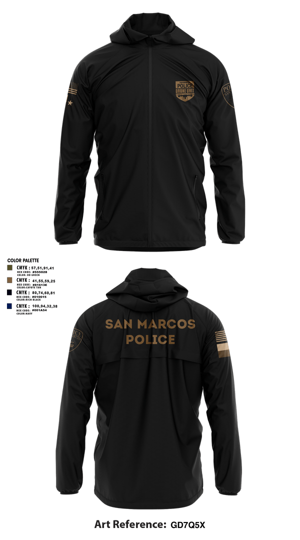 Windbreaker, San Marcos Police Drone Unit, Police, Teamtime, Team time, sublimation, custom sports apparel, team uniforms, spirit wear, spiritwear, sports uniforms, custom shirts, team store, custom team store, fundraiser sports, apparel fundraiser