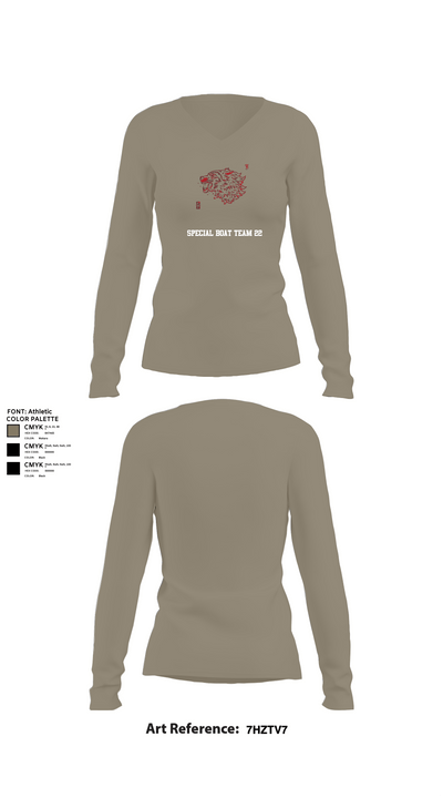 Special Boat Team 22 73434098 Women's Long Sleeve V-neck Shirt - 59