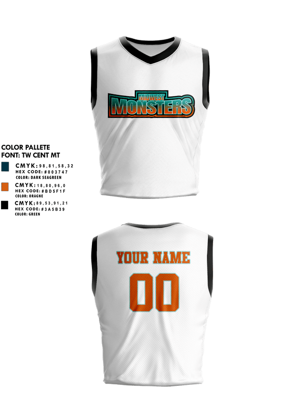 Midwest Monsters 95808505 Womens Reversible Basketball Practice Jersey - 18