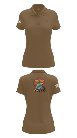 Womens Short Sleeve Performance Polo, Echo Company 232nd battalion, Army, Teamtime, Team time, sublimation, custom sports apparel, team uniforms, spirit wear, spiritwear, sports uniforms, custom shirts, team store, custom team store, fundraiser sports, apparel fundraiser