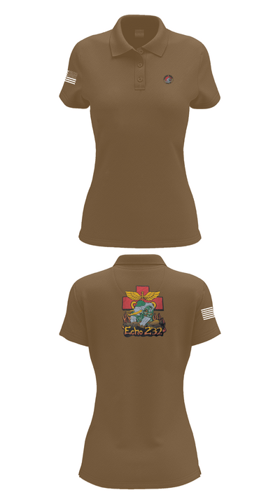 Echo Company 232nd battalion 37509624 Women's Short Sleeve Performance Polo  - 15