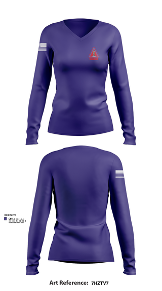 Womens Long Sleeve Vneck Shirt, Recruiting and Retention Battalion, , Teamtime, Team time, sublimation, custom sports apparel, team uniforms, spirit wear, spiritwear, sports uniforms, custom shirts, team store, custom team store, fundraiser sports, apparel fundraiser