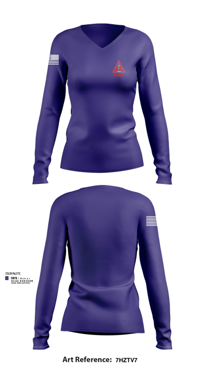 Recruiting and Retention Battalion 2441772 Women's Long Sleeve V-neck Shirt - 103