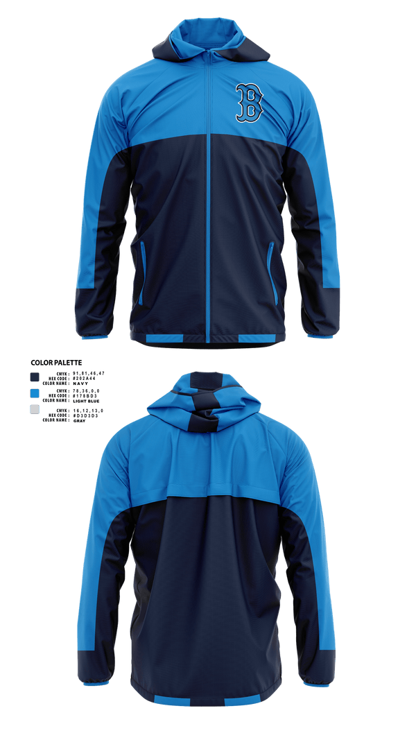 Windbreaker, Beacon Bluedemons, Baseball, Teamtime, Team time, sublimation, custom sports apparel, team uniforms, spirit wear, spiritwear, sports uniforms, custom shirts, team store, custom team store, fundraiser sports, apparel fundraiser