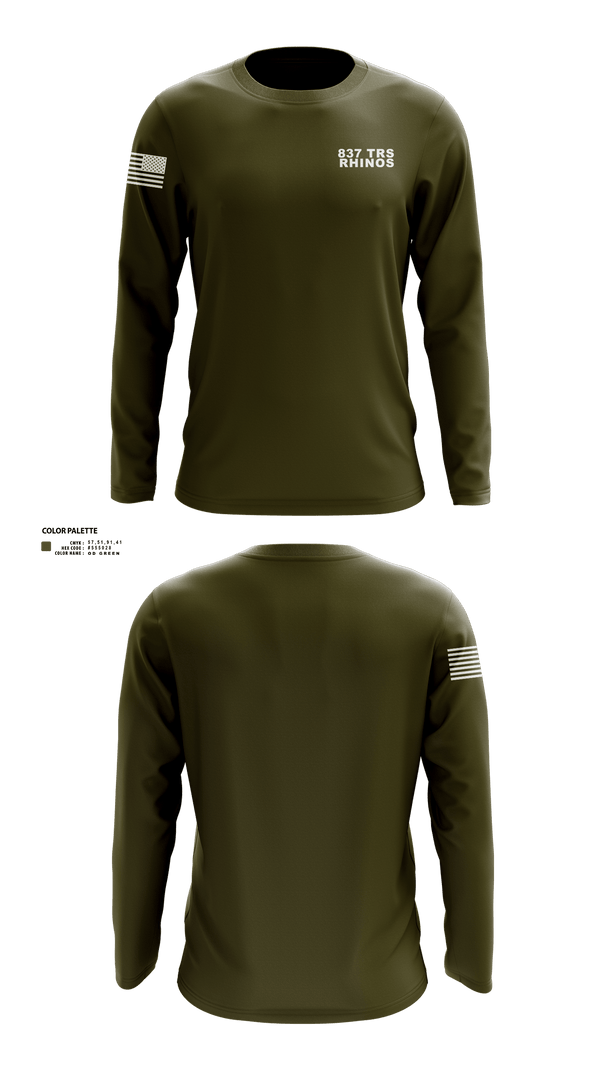 Long Sleeve Performance Shirt, 837 TRS Rhinos, Air Force, Teamtime, Team time, sublimation, custom sports apparel, team uniforms, spirit wear, spiritwear, sports uniforms, custom shirts, team store, custom team store, fundraiser sports, apparel fundraiser