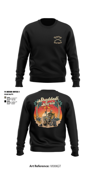 Crew Neck Sweatshirt, 1st PLT C TROOP 107 CAV, Army, Teamtime, Team time, sublimation, custom sports apparel, team uniforms, spirit wear, spiritwear, sports uniforms, custom shirts, team store, custom team store, fundraiser sports, apparel fundraiser