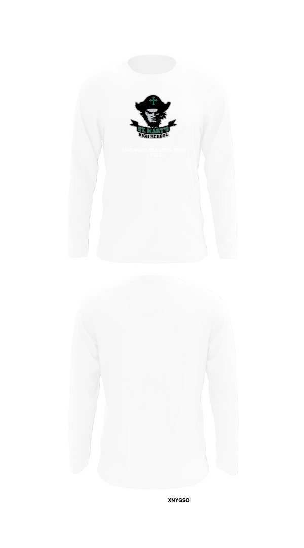 Long Sleeve Performance Shirt, Saint Mary's High School Track & Field, Track & Field, Teamtime, Team time, sublimation, custom sports apparel, team uniforms, spirit wear, spiritwear, sports uniforms, custom shirts, team store, custom team store, fundraiser sports, apparel fundraiser
