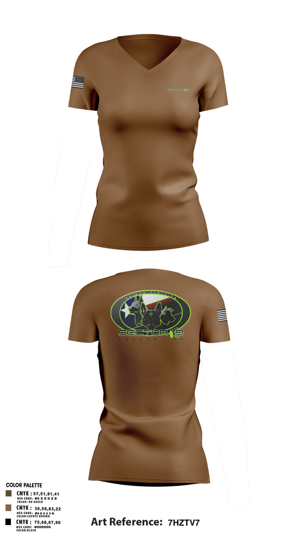Womens Short Sleeve Vneck Shirt, Sector K9 Foundation, , Teamtime, Team time, sublimation, custom sports apparel, team uniforms, spirit wear, spiritwear, sports uniforms, custom shirts, team store, custom team store, fundraiser sports, apparel fundraiser