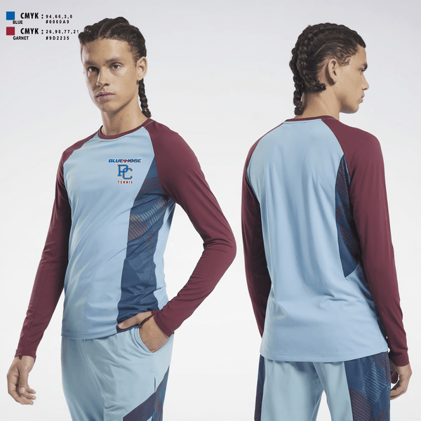 Long Sleeve Performance Shirt, Presbyterian College Men's Tennis, Tennis, Teamtime, Team time, sublimation, custom sports apparel, team uniforms, spirit wear, spiritwear, sports uniforms, custom shirts, team store, custom team store, fundraiser sports, apparel fundraiser