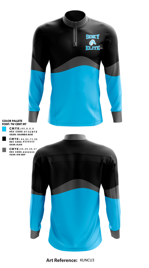Quarter Zip Jacket, SOKY Elite, Track & Field, Teamtime, Team time, sublimation, custom sports apparel, team uniforms, spirit wear, spiritwear, sports uniforms, custom shirts, team store, custom team store, fundraiser sports, apparel fundraiser