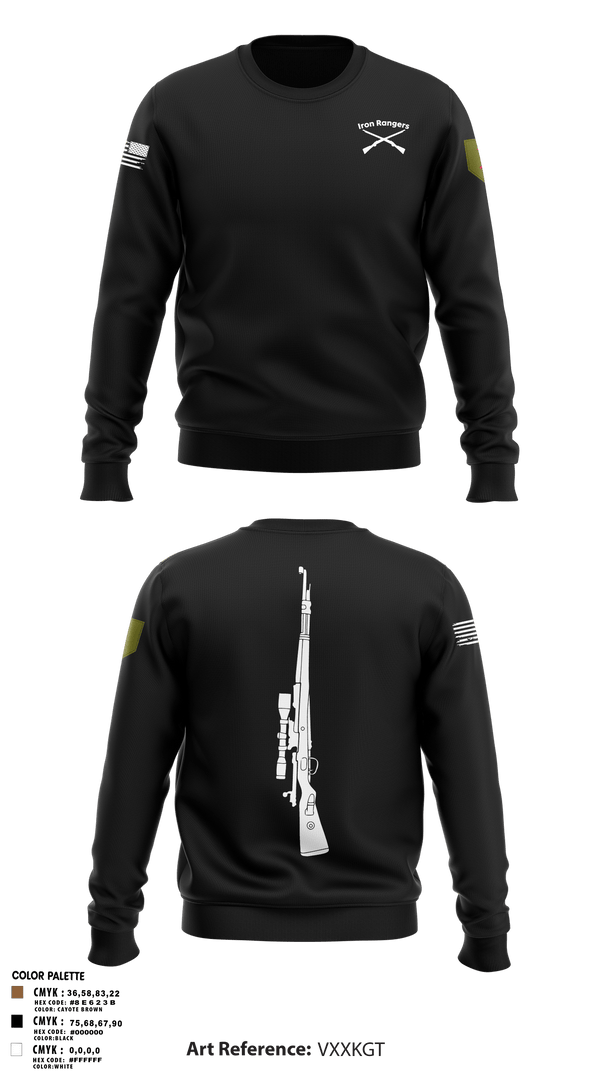 Crew Neck Sweatshirt, Iron Rangers, Army, Teamtime, Team time, sublimation, custom sports apparel, team uniforms, spirit wear, spiritwear, sports uniforms, custom shirts, team store, custom team store, fundraiser sports, apparel fundraiser