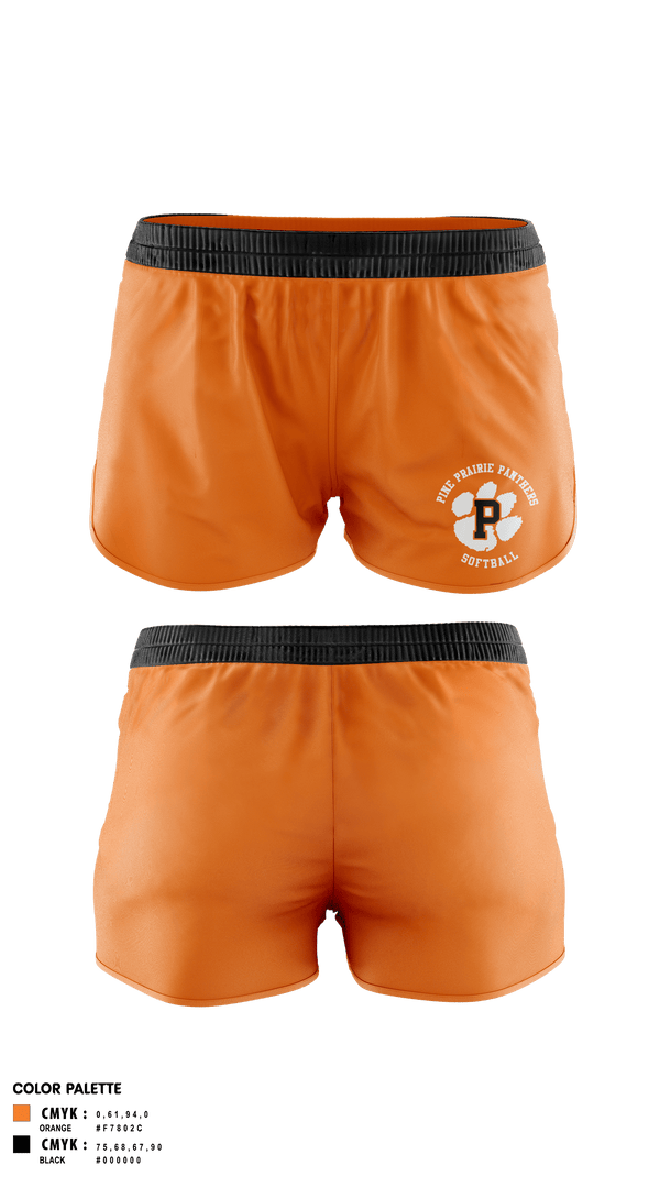 Womens Shorts, Pine Prairie Panthers Softball, Softball, Teamtime, Team time, sublimation, custom sports apparel, team uniforms, spirit wear, spiritwear, sports uniforms, custom shirts, team store, custom team store, fundraiser sports, apparel fundraiser
