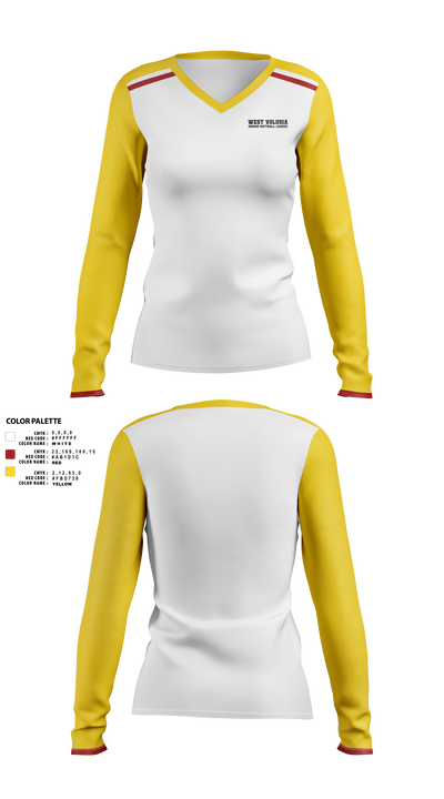 West Volusia Senior Softball League 44766656 Women's Long Sleeve V-neck Shirt - 1