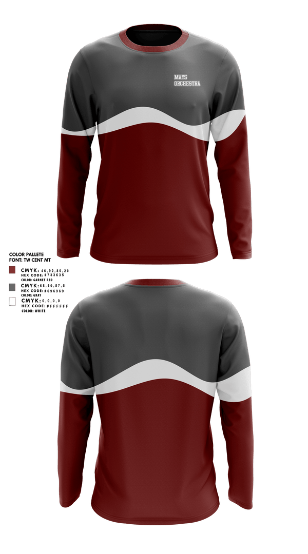 Long Sleeve Performance Shirt, Mays Orchestra, Spirit Store, Teamtime, Team time, sublimation, custom sports apparel, team uniforms, spirit wear, spiritwear, sports uniforms, custom shirts, team store, custom team store, fundraiser sports, apparel fundraiser