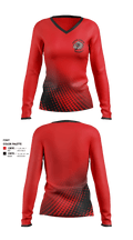 Social Circle Middle School Softball 28637906 Women's Long Sleeve V-neck Shirt - 1