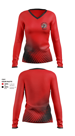 Womens Long Sleeve Vneck Shirt, Social Circle Middle School Softball, Softball, Teamtime, Team time, sublimation, custom sports apparel, team uniforms, spirit wear, spiritwear, sports uniforms, custom shirts, team store, custom team store, fundraiser sports, apparel fundraiser