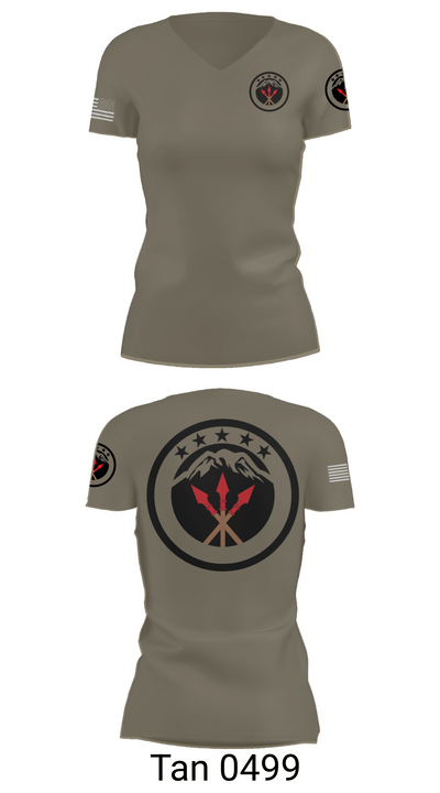 593rd esc 84588432 Women's Short Sleeve V-neck Shirt - 68