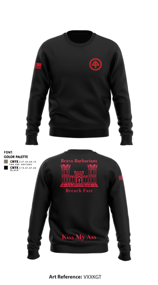 Crew Neck Sweatshirt, B 104th, National Guard, Teamtime, Team time, sublimation, custom sports apparel, team uniforms, spirit wear, spiritwear, sports uniforms, custom shirts, team store, custom team store, fundraiser sports, apparel fundraiser