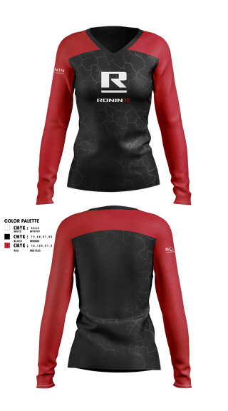 Womens Long Sleeve Vneck Shirt, Ronin TC, , Teamtime, Team time, sublimation, custom sports apparel, team uniforms, spirit wear, spiritwear, sports uniforms, custom shirts, team store, custom team store, fundraiser sports, apparel fundraiser