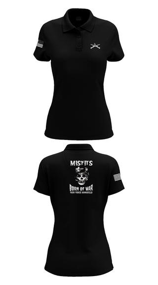 Womens Short Sleeve Performance Polo, 4th platoon misfits, Army, Teamtime, Team time, sublimation, custom sports apparel, team uniforms, spirit wear, spiritwear, sports uniforms, custom shirts, team store, custom team store, fundraiser sports, apparel fundraiser