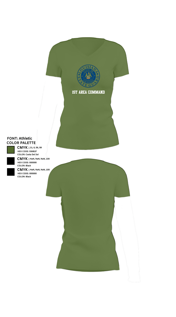 Womens Short Sleeve Vneck Shirt, 1st Area Command, , Teamtime, Team time, sublimation, custom sports apparel, team uniforms, spirit wear, spiritwear, sports uniforms, custom shirts, team store, custom team store, fundraiser sports, apparel fundraiser