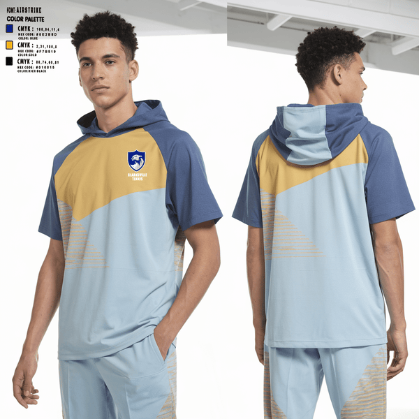 Short Sleeve Performance Shirt with hood, Clarksville Academy Tennis, Tennis, Teamtime, Team time, sublimation, custom sports apparel, team uniforms, spirit wear, spiritwear, sports uniforms, custom shirts, team store, custom team store, fundraiser sports, apparel fundraiser