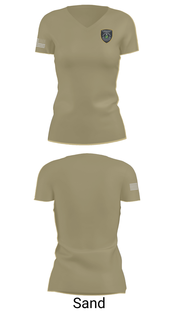 Womens Short Sleeve Vneck Shirt, D.O.E. Protective Force, , Teamtime, Team time, sublimation, custom sports apparel, team uniforms, spirit wear, spiritwear, sports uniforms, custom shirts, team store, custom team store, fundraiser sports, apparel fundraiser