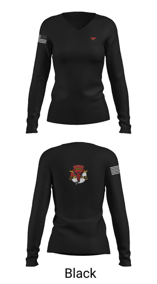 Womens Long Sleeve Vneck Shirt, 1/113 CAV B-Troop, Army, Teamtime, Team time, sublimation, custom sports apparel, team uniforms, spirit wear, spiritwear, sports uniforms, custom shirts, team store, custom team store, fundraiser sports, apparel fundraiser