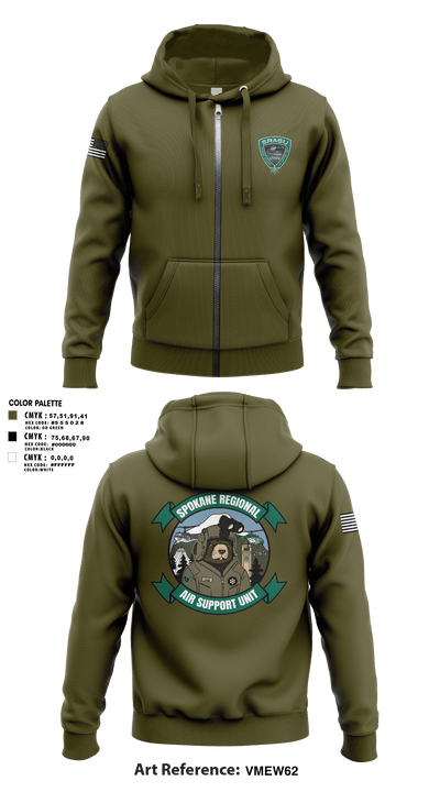 Spokane Regional Air Support Unit 73672430 Zip Hoodie - 101
