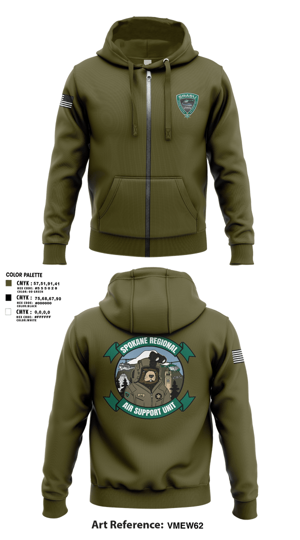 Zip Hoodie, Spokane Regional Air Support Unit, Police, Teamtime, Team time, sublimation, custom sports apparel, team uniforms, spirit wear, spiritwear, sports uniforms, custom shirts, team store, custom team store, fundraiser sports, apparel fundraiser